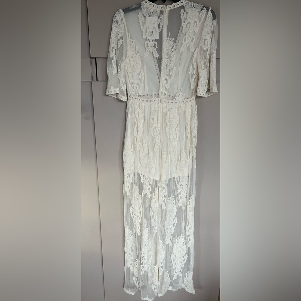Wishlist White lace maxi bridal dress size S - Picture 6 of 8